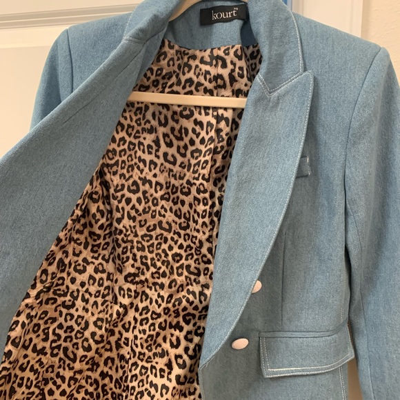 Kourt Fern Denim Blazer Jacket - Picture 3 of 3